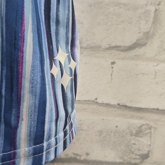 Jofit Golf Top Women Size Large V-neck Collared Athletic Polo Shirt Blue Pink - Picture 6 of 8